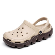 正品兒童洞洞鞋夏季新款防滑軟底涼拖鞋男童女童沙灘鞋大童親子鞋 迪特卡其色 10.5 J3（內長(cháng)22cm建議碼）