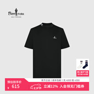 比音勒芬高爾夫【Q彈針織面料】春夏款高爾夫T恤小圓領(lǐng)彈力舒適休閑運動(dòng)短袖T恤 07黑色 2XL
