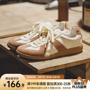 馬登夏季新款小白板鞋運(yùn)動休閑鞋透氣GAT賽車平底阿甘德訓(xùn)練鞋子男女 白棕色 /美拉德小眾舒適簡約帆布 馬登工裝 43 (265mm) 男碼