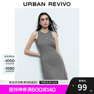 UR七夕2025夏季新款女裝潮酷休閑褶皺修身無袖連衣裙UYV750019 花灰 S