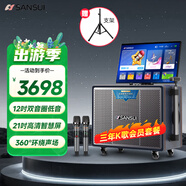 山水（SANSUI）家庭ktv音響套裝 三年K歌會(huì )員版 戶(hù)外廣場(chǎng)舞藍牙音響點(diǎn)歌機卡拉ok一體機吉他樂(lè )器音箱TD129