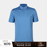 PORTS寶姿男裝夏季商務(wù)休閑短袖POLO衫MM8N205MZC013 淡青 2XL