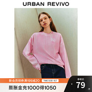 UR春季新款女裝小眾街頭風(fēng)個(gè)性洗水刺繡圓領(lǐng)T恤UWL440010 淺粉色 XS