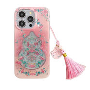 日本輕奢福祿葫蘆圖騰適用于蘋(píng)果16promax手機殼iphone13新款12/1 粉色+掛繩 華為 Mate X6