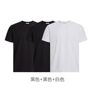 樓高素衣【3件裝醫美級】100高支六片裁絲光長(cháng)絨棉商務(wù)極簡(jiǎn)短袖男 黑色*2+白色 同品質(zhì)3件裝超劃算 XL  /3碼