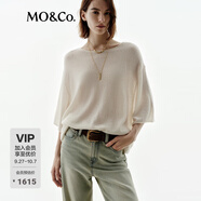 MO&Co.【NOIR系列】針織衫2025秋新品羊毛羊絨桑蠶絲精紡MBE3SWT034 米白色 XS /155