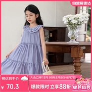 LUSON陳大豬 女童背心裙2025夏季新款娃娃領(lǐng)韓版兒童連衣裙洋氣A字裙子