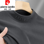 皮爾卡丹秋冬半高領(lǐng)德絨打底衫男加厚保暖白色內搭長(cháng)袖t恤男2025新款上衣 302深灰 M