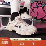 FILA 斐樂(lè)貓爪鞋4代女鞋老爹鞋情侶運(yùn)動(dòng)鞋復(fù)古時(shí)尚休閑鞋網(wǎng)面透氣 【女款】古白色/白天鵝-AW 38.5