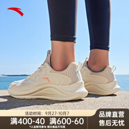 安踏（ANTA）漫步女鞋跑步鞋網(wǎng)面透氣輕便運動鞋慢跑鞋旅游 【網(wǎng)面透氣】燕麥白/淺煙灰-5 37.5 37.5(235)