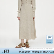 范思藍(lán)恩針織套裝女秋冬2024新款通勤休閑圓領(lǐng)毛衣開衫半裙兩件套 米色半身裙 XS