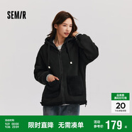森馬（Semir）森馬外套女仿羊羔毛搖粒絨雙面穿連帽重磅夾克24新款109724108002