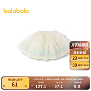 巴拉巴拉童裝兒童裙子寶寶半身裙女童短裙洋氣紅色網(wǎng)紗蓬蓬裙 蛋黃麻薯-00311 90cm