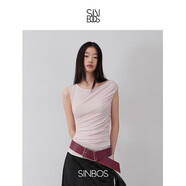 SINBOS雪泥甜心 T恤女小眾設計感短袖上衣女短款修身2025夏季新款 桃花粉現貨 S
