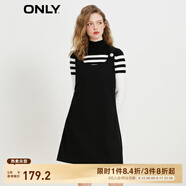 ONLY海軍風(fēng)針織衫背帶裙套裝連衣裙女|123107035 H1Z 黑色 XL (175) 92A