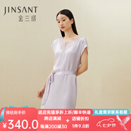金三塔商場同款真絲睡衣女100%桑蠶絲優(yōu)雅蕾絲圓領真絲睡裙情人節(jié)禮物 櫻花紫6258 XL