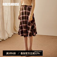 ROEYSHOUSE羅衣優(yōu)雅大擺格子半身裙秋裝新款職業(yè)知性氣質(zhì)中長(zhǎng)裙子00798 花色 M