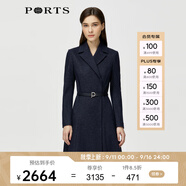 PORTS寶姿秋冬新品女裝長袖中長連衣裙ALM9N013LCF030 丈青-1 XXS (0)