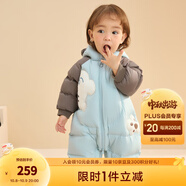 巴拉巴拉童裝嬰兒連體羽絨服連體衣寶寶衣服2025冬裝哈衣爬服萌趣男童女童 白色小熊-白鴨絨 90 cm-充絨量94g