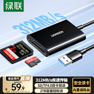 綠聯(lián)USB高速讀卡器 SD/TF4.0二合一 支持UHS-I/II卡 適用電腦手機單反相機行車(chē)記錄儀監控存儲內存卡