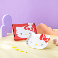 HELLO KITTY BABIESHelloKitty陶瓷飯碗家用可愛(ài)三麗鷗餐具碗盤(pán)套裝卡通兒童玉桂狗碗 Hello-造型盤(pán)[官方正版]
