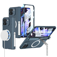 GKK谷歌Pixel10ProFold磁吸手機殼高級感硬殼無線充帶支架折疊屏 【殼膜】側包支架-無線充-空山綠AA109402 谷歌-Pixel10ProFold