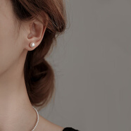 老廟正圓天然淡水珍珠耳釘女999純銀氣質(zhì)輕奢感耳環(huán)女生珍珠耳飾女友 通勤時(shí)尚7-7.5mm正圓強光 配證書(shū)