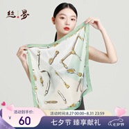 絲界2025新款真絲絲巾女四季百搭小方巾100%桑蠶絲印花職場(chǎng)通勤領(lǐng)巾