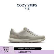 COZY STEPS可至男女款春夏盈動(dòng)系列輕盈柔軟透氣牛皮板鞋休閑運(yùn)動(dòng)鞋 (女)香草奶白色+暖意灰白 36