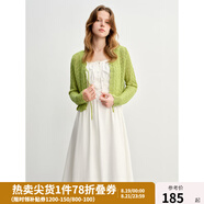 獨(dú)束大碼女裝鏤空針織開衫女2025春季新款胖MM顯瘦短款上衣設(shè)計(jì)感 米杏色 3XL （尺碼：5）