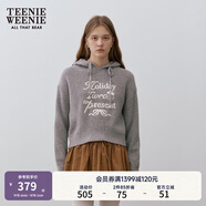 Teenie Weenie小熊女裝簡(jiǎn)約時(shí)尚毛衣冬季字母刺繡連帽休閑舒適上衣 灰色 S 160