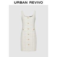 UR2025秋季新款女裝氣質(zhì)小香粗花呢金色扣飾連衣裙UWM750129