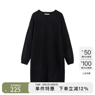 Marc O'Polo /MOP 春季新款厚毛織寬松中長款純棉針織連衣裙女 黑色990 36