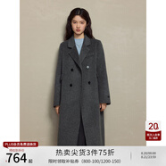 自巧（ZIQIAO）小個(gè)子正肩100%全羊毛雙面呢大衣女2023冬季新款毛呢西裝外套 淺棕灰 XS (2碼)