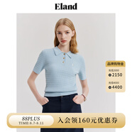 ELAND衣戀POLO衫女基礎(chǔ)款百搭針織短袖舒適毛衣T恤新款 淺藍(lán)色(51)L/Blue M 165