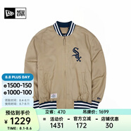 NEW ERA紐亦華MLB棒球NY夾克刺繡春秋男女情侶簡(jiǎn)約百搭運動(dòng)休閑外套 13546437-卡其色 SOX 2XL