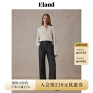 ELAND【100%綿羊毛】衣戀毛衣女純色翻領(lǐng)甜美柔軟上衣2025冬季新 象牙白/白色(39)Ivory M 165
