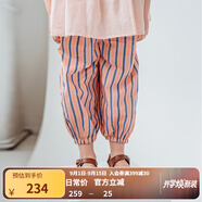 happyology英國女童七分褲純棉英倫條紋洋氣寬松休閑褲兒童褲子 阿爾伯特條紋 86 (86cm)