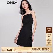 ONLY輕奢優(yōu)雅減齡顯瘦純色吊帶連衣裙女|123207094 H1Z 黑色 S