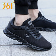 361°°男鞋皮面防水運動(dòng)鞋秋冬款防滑保暖男士跑步鞋輕便休閑鞋子男 2266烏黑色中灰【網(wǎng)面同款】 40