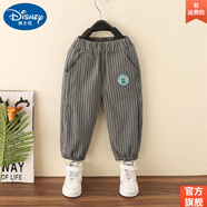 迪士尼（Disney）中小兒童裝夏裝男童薄款防蚊褲新款夏季寶寶運(yùn)動(dòng)男孩休閑長(zhǎng)褲 灰色綠標(biāo)豎條防蚊褲 130cm建議身高120厘米 均碼