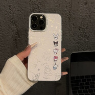 華為情侶線 線條卡通頭像新款蘋 果16Pro手機(jī)保護(hù)殼iPhone14max小米15華為mate70p60nova12榮耀300vivo 銀色彩銀-線 線條三麗鷗 小米10青春版