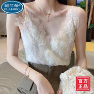 帕蘭朵歐洲站吊帶女2025夏季款歐貨女潮重工性感蕾絲拼接針織背心可外穿 白色大品牌上檔次 S 均碼