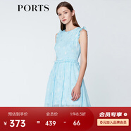 PORTS寶姿商場同款 新品女裝甜美木耳邊裝飾無袖連衣裙SN8D027HPP022 煙波色 S (4)