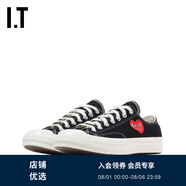 PLAY COMME DES GARCONS CDG IT 川久保玲情侶款系帶運動鞋帆布鞋 BKX/黑色 36 （3以此尺碼為準(zhǔn)）