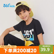 361°童裝兒童短袖2025夏季男童短袖t恤男大童夏季短袖上衣 黑 140