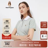 Hush Puppies暇步士女裝撞色翻領(lǐng)短袖T恤POLO衫 355海泡綠 M