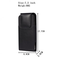 酷件夾子手機腰包豎款磁扣掛腰運動(dòng)褲穿皮帶鐵夾通用皮套豎款大屏尺英寸 7.09-7.2英寸適用 特大號