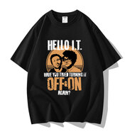 SJBOBThe it Crowd IT狂人roy同款貓彈琴圖案印花短袖T恤衣服體恤半袖 黑色十六 roy與moss二款 S