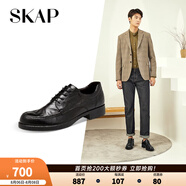 圣伽步（Skap）皮鞋男士商務休閑德比軟底正裝鞋 黑色 39